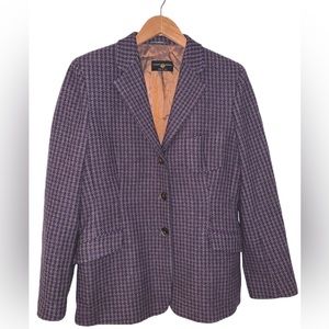 Luciano Barbera Made In Italy Wool Houndstooth Blazer Size  IT 46/ US 10